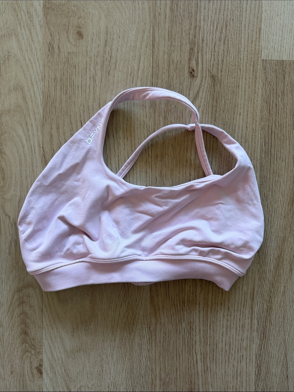 DFYNE One Shoulder Soft Pink Sports Bra